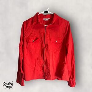 Tracy M Women's Size XL Red Zip Up Jacket Long Sleeve Casual Fashion Top